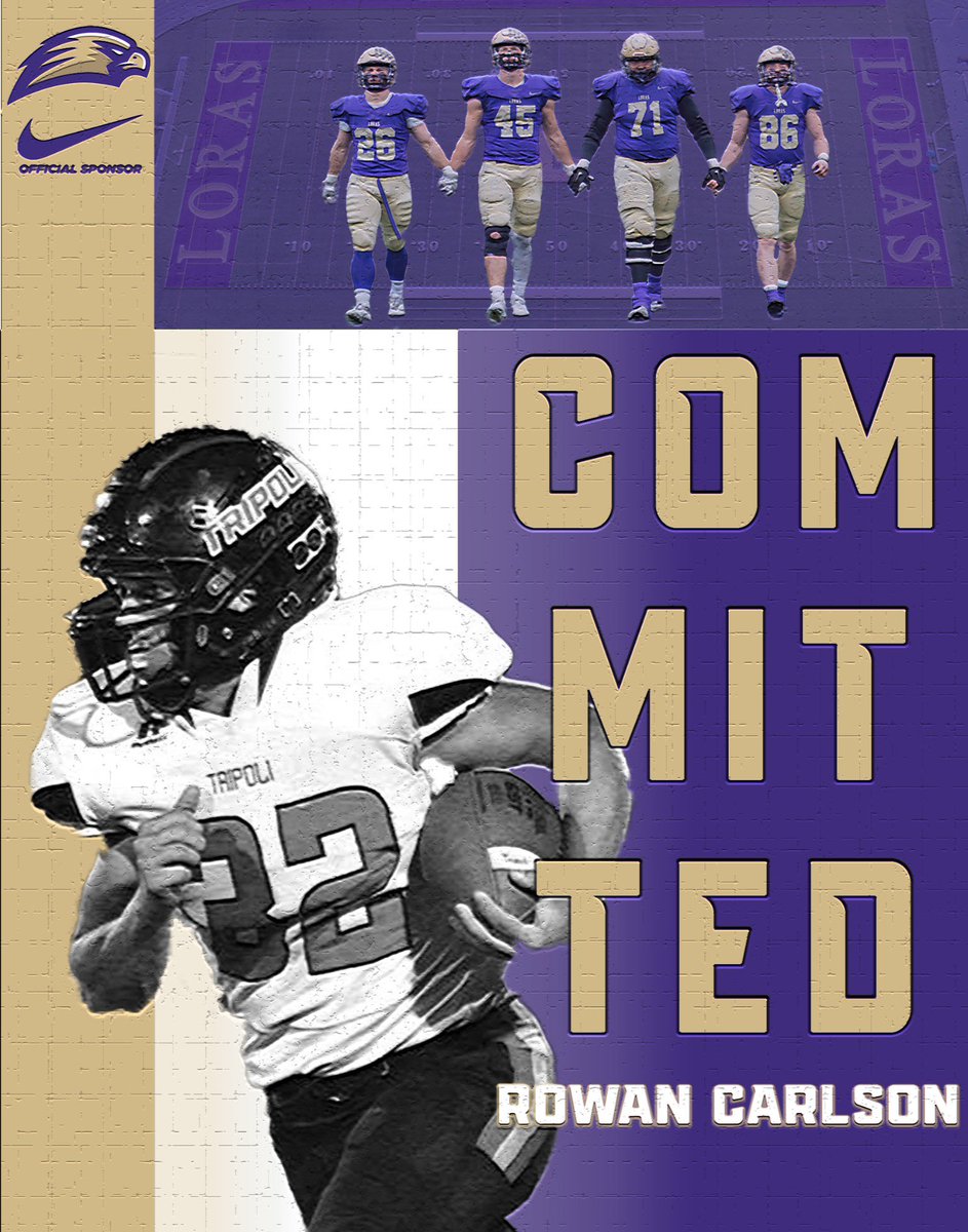 Excited to announce I have committed to Loras! Let’s go Duhawks. <a href="/FootballCoachO/">Coach Jake Olsen</a> <a href="/CoachJPWR/">Coach Powers</a>