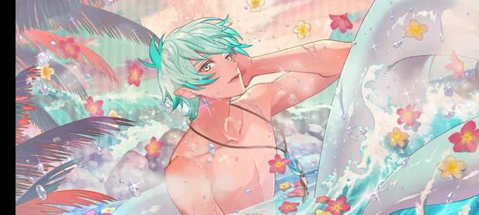 サールくんの人魚姿いいよね…白イルカくん 