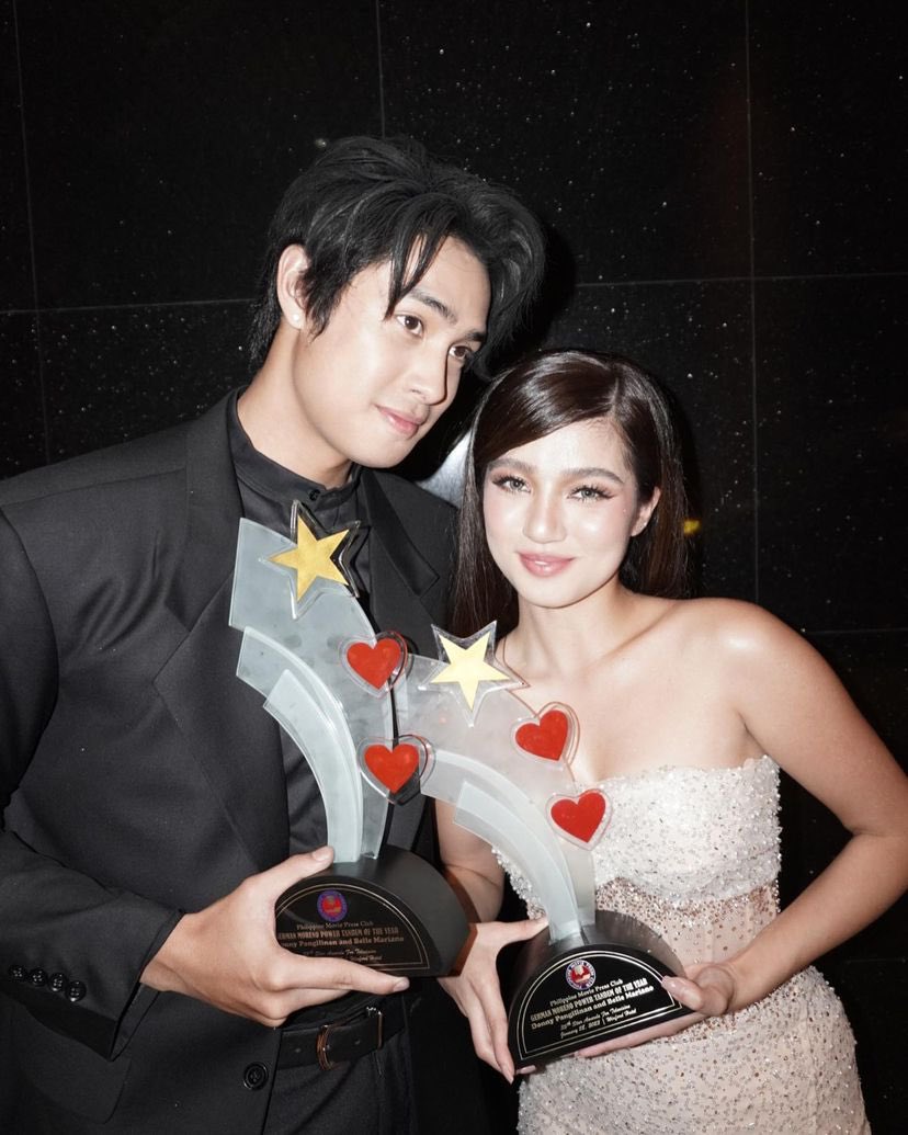 kowalerts's tweet photo. Congratulations New Gen Phenomenal Loveteam DonBelle on winning the German Moreno Power Tandem Of The Year for "He’s Into Her, Season 1" at the 35th PMPC Star Awards For Television! 

@donnypangilinan @bellemariano02 https://t.co/fVszJsB5IE