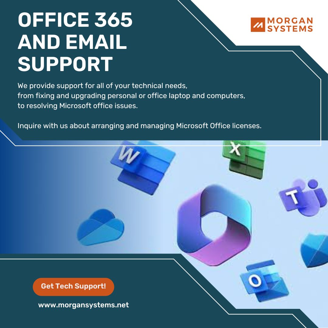 Empower your employees to work from anywhere with Microsoft Office 365.
Inquire with us about managing Office licenses and schedule a consultation from our website: morgansystems.net

#morgansystemsLLC #ITservicess #onsiteinstallation #morgansystems #texasIT #datasecurity