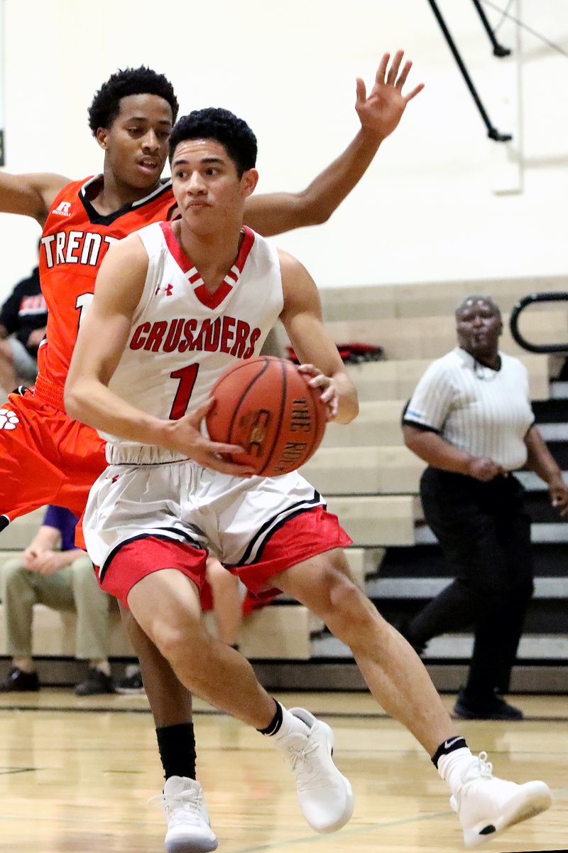 Tim_Yocum's tweet photo. #DiggingThruTheArchives this morning and stumbled across an image that brought back some good memories. We miss you to this day, Dom.
Dominic Allmond drives to the basket for the Bishop Kenny Crusaders during a high school basketball game on November 20, 2017.
#DOM1NATE https://t.co/yPue6ljHXd