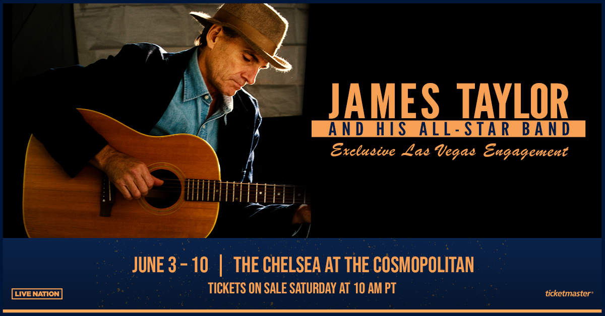 On sale now—<a href="/JamesTaylor_com/">James Taylor</a> performs live at The Chelsea on June 3, 4, 7, 9 &amp; 10: bit.ly/3ZRQDWf