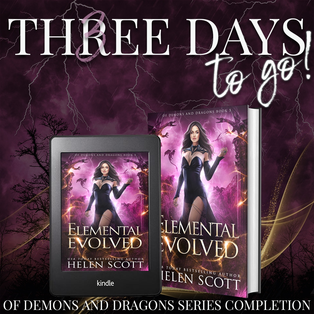 Only 3 days to go. What are you hoping to see in the finale?

geni.us/DemonsandDrago…

#helenscottauthor #paranormalromance #indieauthor #books  #elementalevolved #comingsoon #reverseharem #whychooseromance
