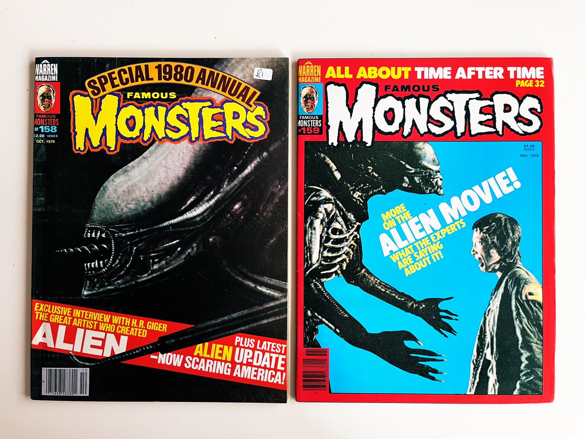 Unkle_Lee44's tweet photo. Received a couple of adds to the Hive Library today. 
Famous Monsters Annual #158 &amp; #159.
#alien #alienmovie #weylandyutani #weylandyutanicorp #uscssnostromo #bigchap #xenomorph #giger #hrgiger #lv426 #famousmonsters #famousmonstersoffilmland https://t.co/9bmfegQrJK