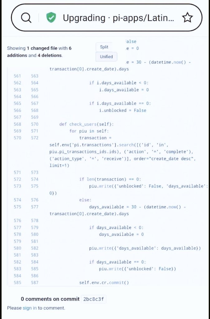 NamdevBedare's tweet photo. Code changes from @PiCoreTeam 
in last some hours ago..#Openmainnet #PiNetwork https://t.co/WCBrpEgy5C