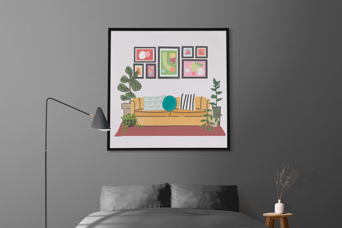 Does this look like your living room?  Add this cozy looking living room to your space by clicking the link in our bio! #linkinbio #americanart #colorfulart #modernartprint #canvaswallart #moderwallart #popartprint #colorfulwallart #printoncanvas #artwork #modernwalldecor