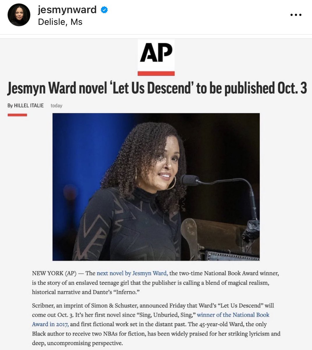 So excited for Jesmyn Ward’s (@jesmimi ) new novel coming October 3rd!!! #LetUsDescend