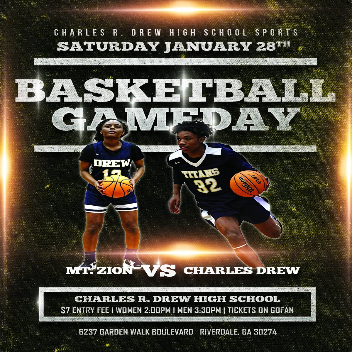 cdtitanswbb's tweet photo. @DrewTitans @CDHSTitans @ccpsathletics1 
🚨 It's Game Day Lady Titans 🚨
Women's Varsity 🏀
Drew vs Mt. Zion
📅 Saturday, January 28th
⏰ 2:00pm
📍 Charles R. Drew High School
🎟️ https://t.co/4740RTTStL
#TitanTough https://t.co/XDe7vkvluv