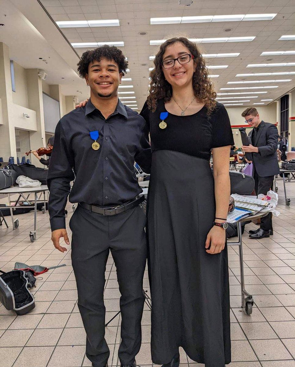CainOrchestra's tweet photo. School history alert!! Congratulations to Adriana and Jonathan for earning the highest rating in the UIL Region 9 Solo and Ensemble Contest. They advanced to the state level contest! We are very proud of you and excited for Klein Cain Orchestra to be represented! @KleinCain https://t.co/WiBls1SdFZ