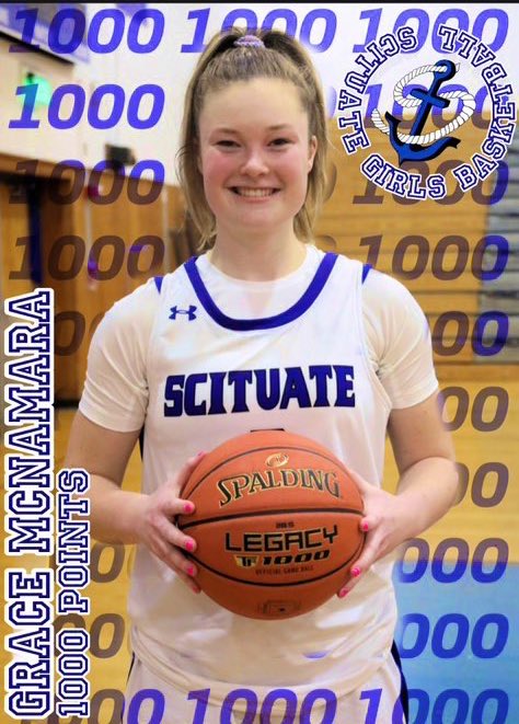 1️⃣0️⃣0️⃣0️⃣ POINT CLUB ‼️‼️

Congratulations to Senior Captain Grace McNamara on eclipsing the 1,000 point mark last night!

She passed the mark on a deep 3 in the 2nd quarter, and finished with 24 points. Grace becomes the 10th member of the Scituate High School 1,000 club! 🏀