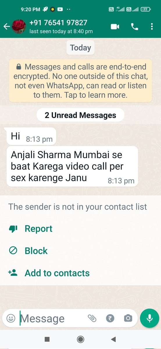 I have received this type of message from this number, please take it into consideration.  Take action on such numbers.  Currently I have blocked this number on whatsapp <a href="/Uppolice/">UP POLICE</a>