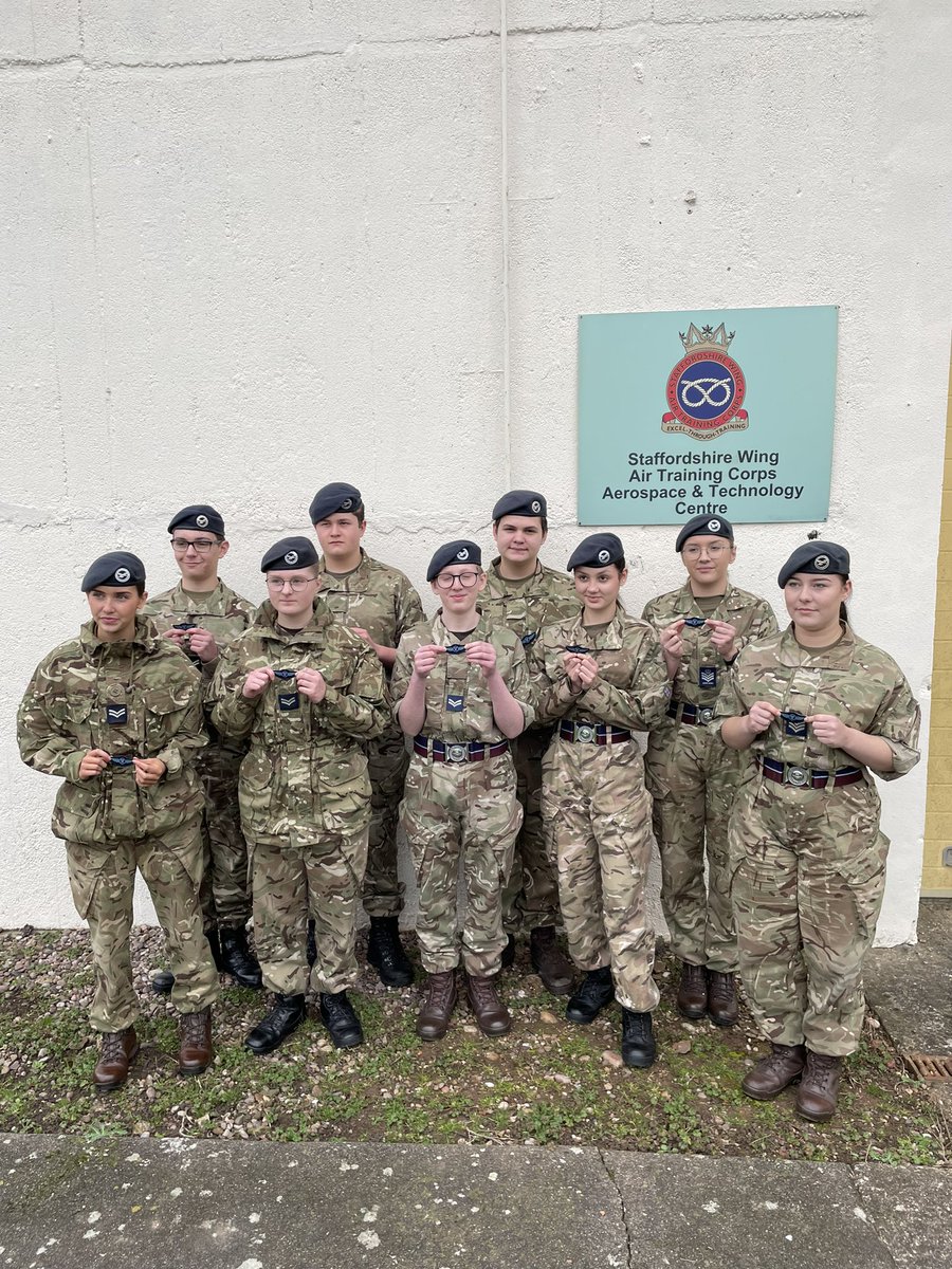 9 cadets today gaining their blue wings having demonstrated excellent aircraft handling skills on the gliding simulators at Stafford