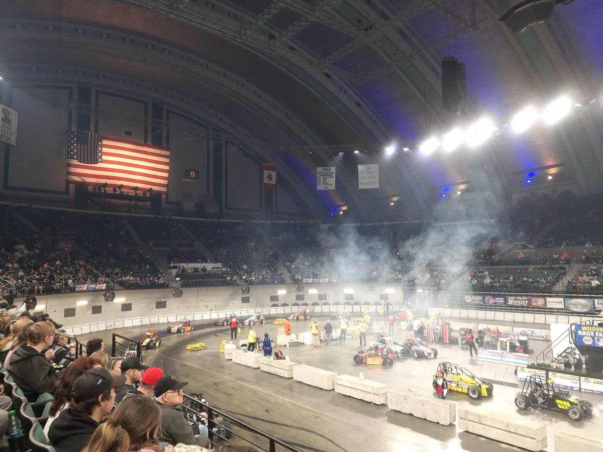 BittnerRacing's tweet photo. A great night of racing at the @IndoorAutoRacin Gambler's Classic in Atlantic City tonight! @ThePostman68 is truly one of the best in the business, also I'm curious as to how many miles he walked around the infield all night. He was a man on a mission! https://t.co/Tk2BRBCA2g