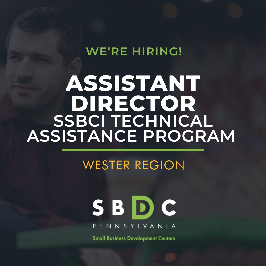 📢 The #PASBDC is hiring an Assistant Director of the SSBCI Technical Assistance Program for the Eastern and Western Regions!

➡️ Use this link to apply: pasbdc.org/employment-opp…