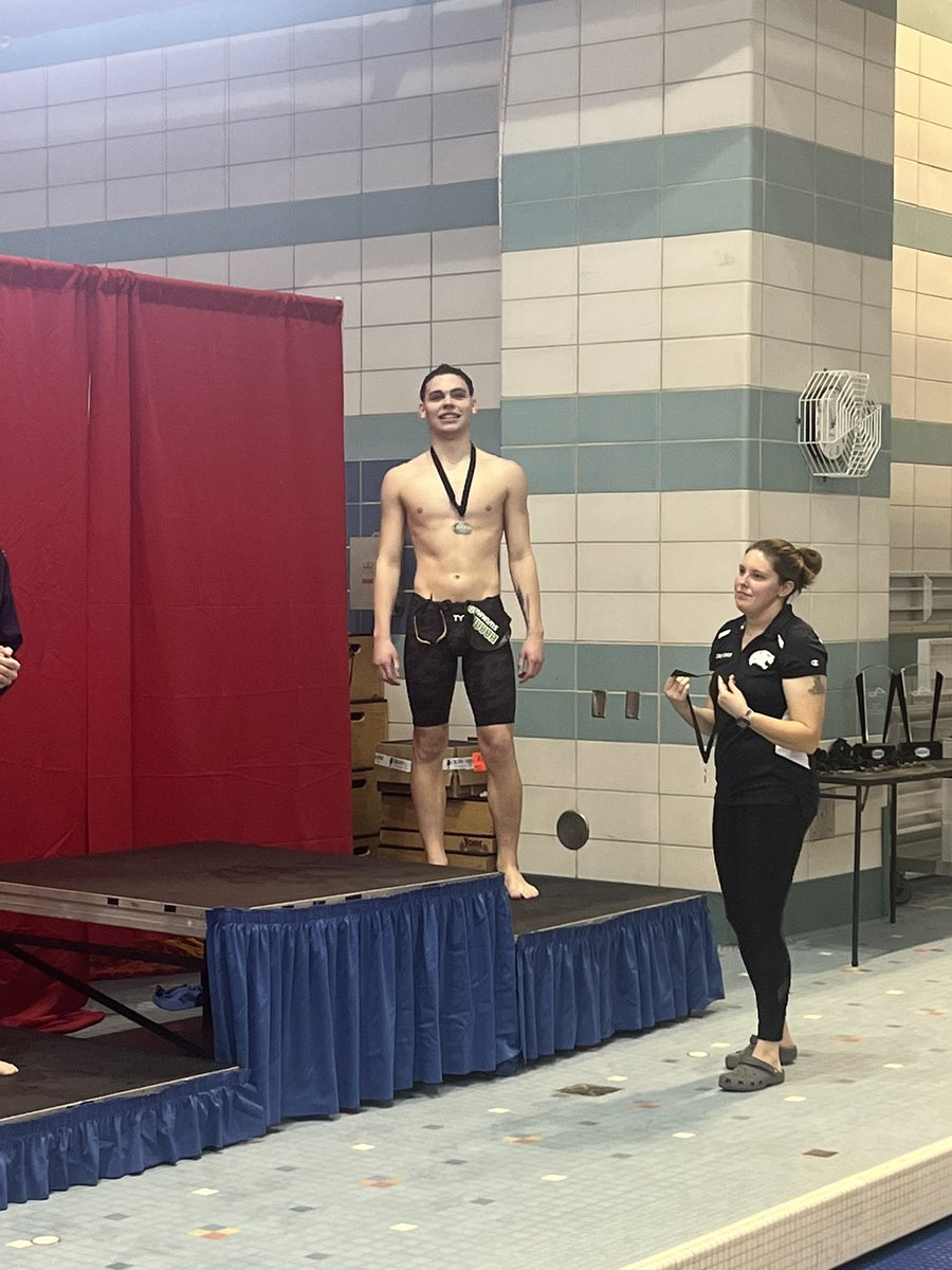 Asher Gibson with a 59.03 in the 100 Fly for a 2nd place finish at SWOC