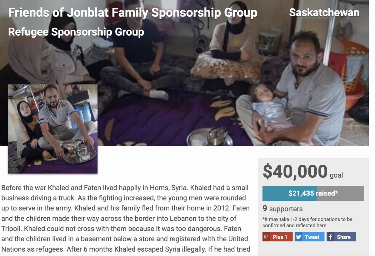 Dave_C_OFB's tweet image. We&apos;ve passed halfway! Huge thanks to everyone who has donated so far to get this beautiful family to Saskatoon. Please consider donating or liking and sharing this post. 
donate.mcccanada.ca/registry/frien…