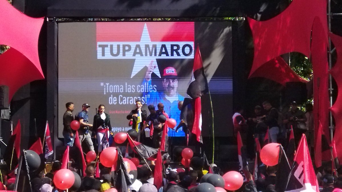 Con el amor, alegría y la disciplina que nos caracteriza @CojedesMRT dice presente en Gran Marcha de @TupamaroMRT  en respaldo a nuestro Presidente <a href="/NicolasMaduro/">Nicolás Maduro</a> y en defensa de nuestra Patria
#TupamaroConMaduro #NoMasSancionesCriminales 
#NoMasBloqueos