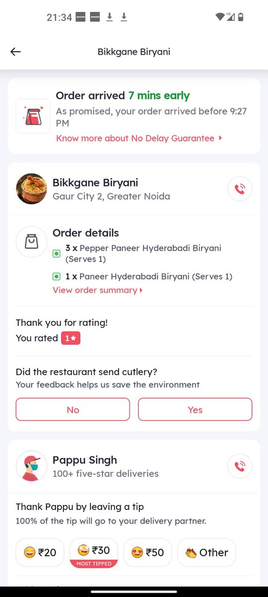 enlightenedgoof's tweet photo. @zomato @zomatocare kheer mangoge,kheer denge Tak theek tha!
Veg Biryani Mangai,Chicken Biryani Doge ???😭 #zomatoservice https://t.co/EUAsERWIVv