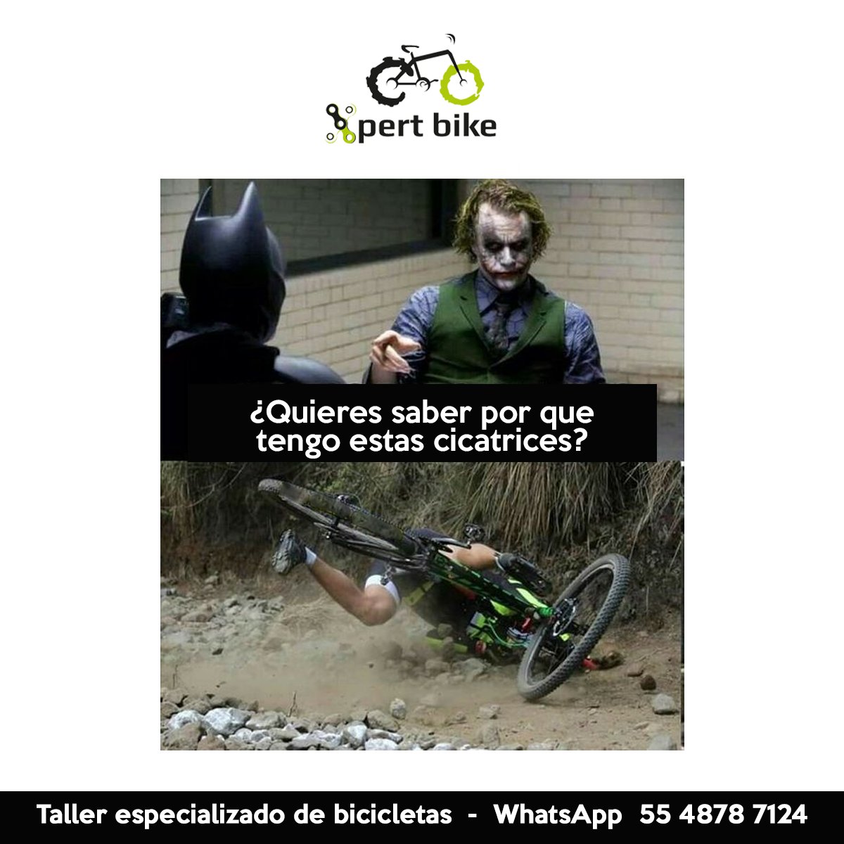 xpertbike's tweet photo. ¡Presuman sus cicatrices! #BeXpert
Taller especializado de #bicicletas Xpert Bike, para agendar citas o cualquier duda envianos mensaje al WhatsApp 55 4878 7124 https://t.co/o4fnBRIq2K