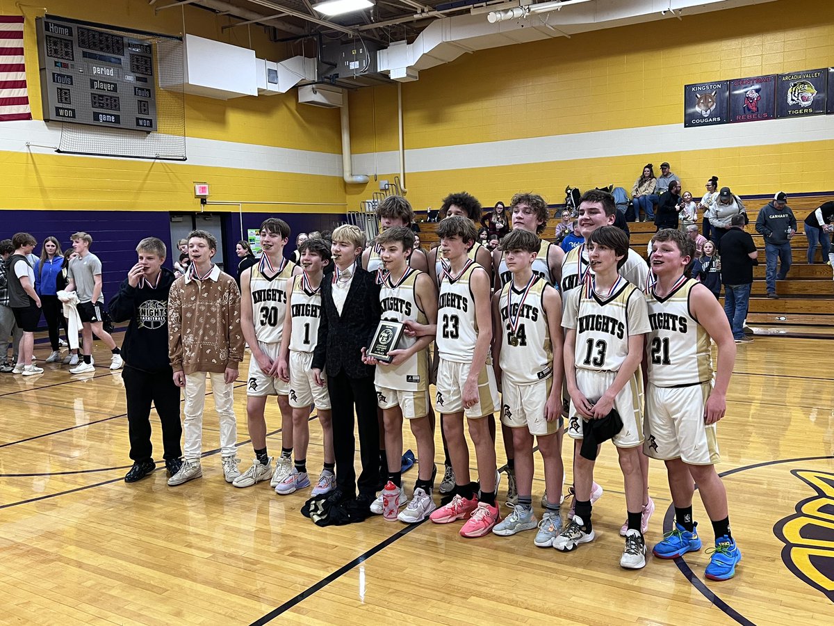 DustinJenkerson's tweet photo. Congratulations to our 8th grade boys on being regular season conference champs and conference tournament champs!  Great season! https://t.co/HMW9C7kXk8