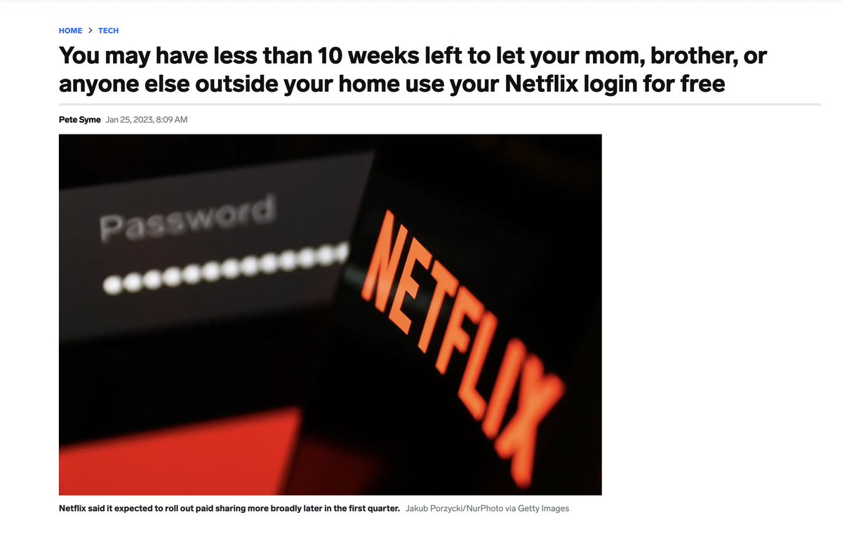 Calculating value is a funny thing in media. Is it all just box office numbers? Winning Oscars? Fans?

How much does a subscription cost? Now, what's its value? They aren't the same thing (especially in a world where Netflix is now cracking down on password sharing)

A 🧵on value