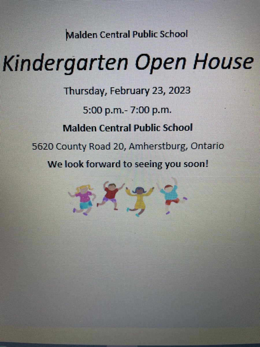 Please join us for our Kindergarten Open House