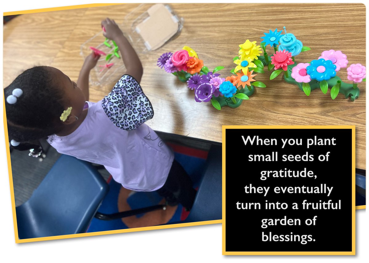 The inspirational quotes, my dad sent me this morning, reminded me of the plastic flower a 5-year-old gave me from the flower garden she creatively built on Friday!   

“You can give without loving, but you can’t love without giving.”

#attitudeofgratitude  #BuildAGarden