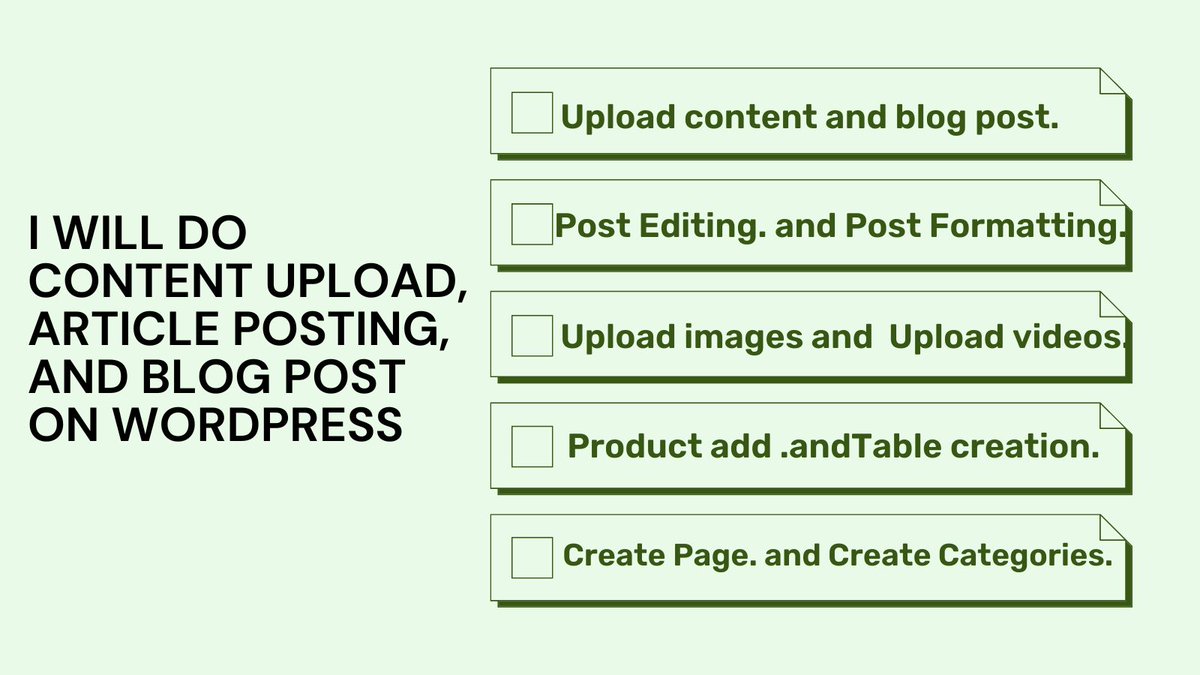 MdMojnumiya's tweet image. Do you want to content upload, upload videos, images, products, article posting, and blog posts on your WordPress website? and my has over 3 years of experience. contact me: shorturl.at/fjyF4

#Contentupload #articleposting #Uploadproduct #PostSEO #blogpost #md_mojnu