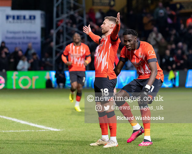 Jordan Clark #18 of Luton Town  celebrates scoring during the Emirates FA Cup Fourth Round match Luton Town vs Grimsby Town at Kenilworth Road, Luton, Un …
<a href="/LutonTown/">Luton Town FC</a> #LTFC
<a href="/EmiratesFACup/">Emirates FA Cup</a> #FACup
<a href="/washbrooke/">RW Photography</a>
Sales - pictures@newsimages.co.uk