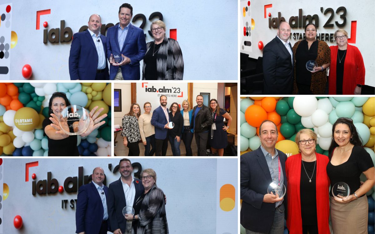 We want to congratulate the winners of the #IAB Service of Excellence Awards (announced at #ALM2023): @prnaylor, Scott Reed, <a href="/digitaldeva/">Deva Bronson</a>, Allyson Dietz, Jana Friedman, Anne Frisbie, Tom Fochetta, <a href="/shenan/">shenan</a>, Mike Reidy, <a href="/CrystalNSkelton/">Crystal Skelton</a>, <a href="/ctilds/">cary tilds</a>, <a href="/Weltmanb/">Brad Weltman</a>. bit.ly/3Y0zNTq