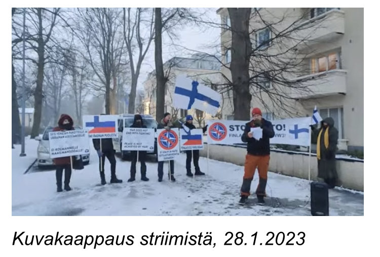 JayinKyiv's tweet photo. Kremlin uses all its propaganda resources in Finland to organize an anti-NATO protest... and 8 people show up. https://t.co/ANk9nKXZCw