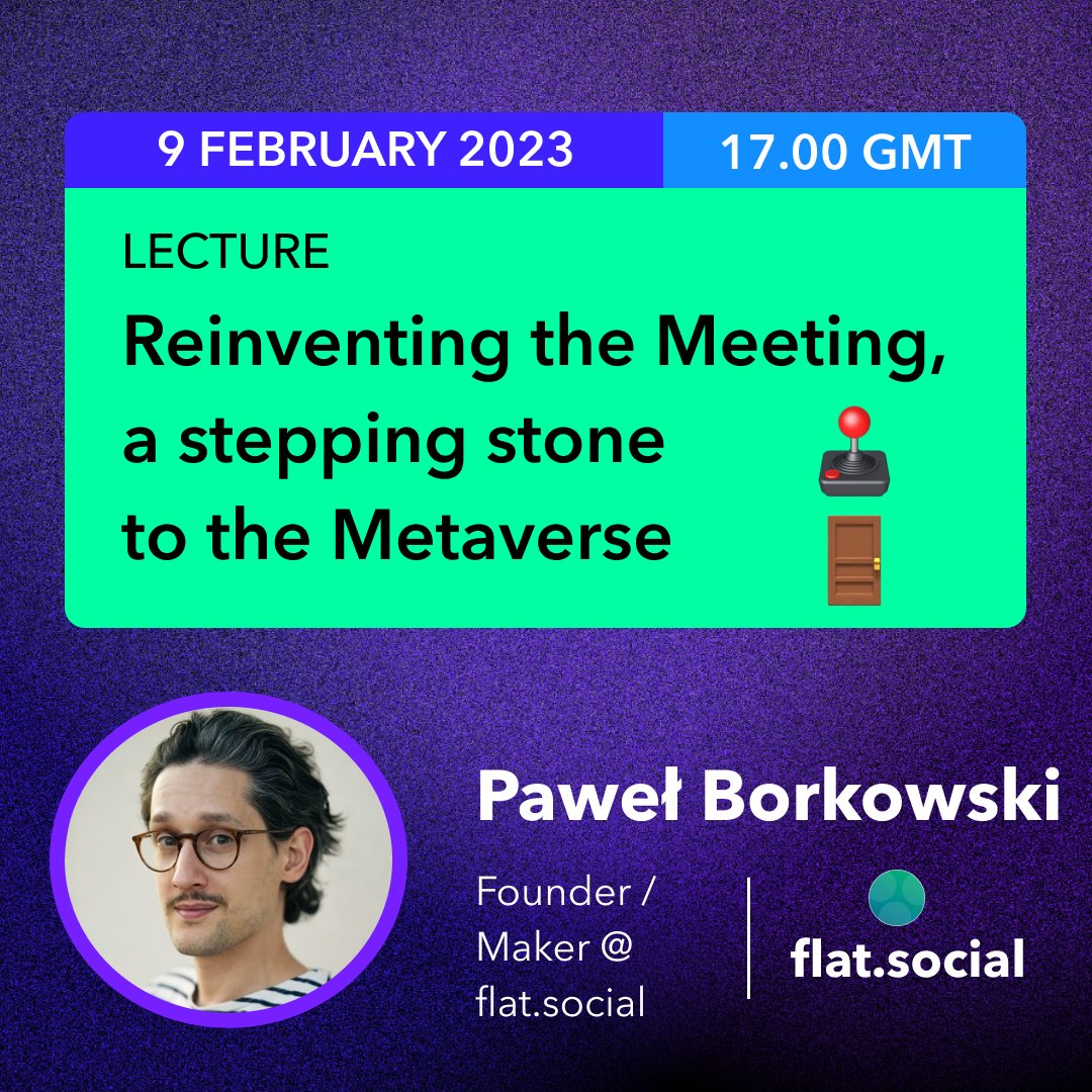 How do you build a metaverse?
Our first talk for #feb is now ready for you to enrol! 
Learn from the founders of <a href="/flat_social/">flat.social: a new genre of online meetings 🌟</a> sharing how they build their metaverse venture from conception to go-to-market. 
Make notes from their frameworks, methodologies, successes and failures