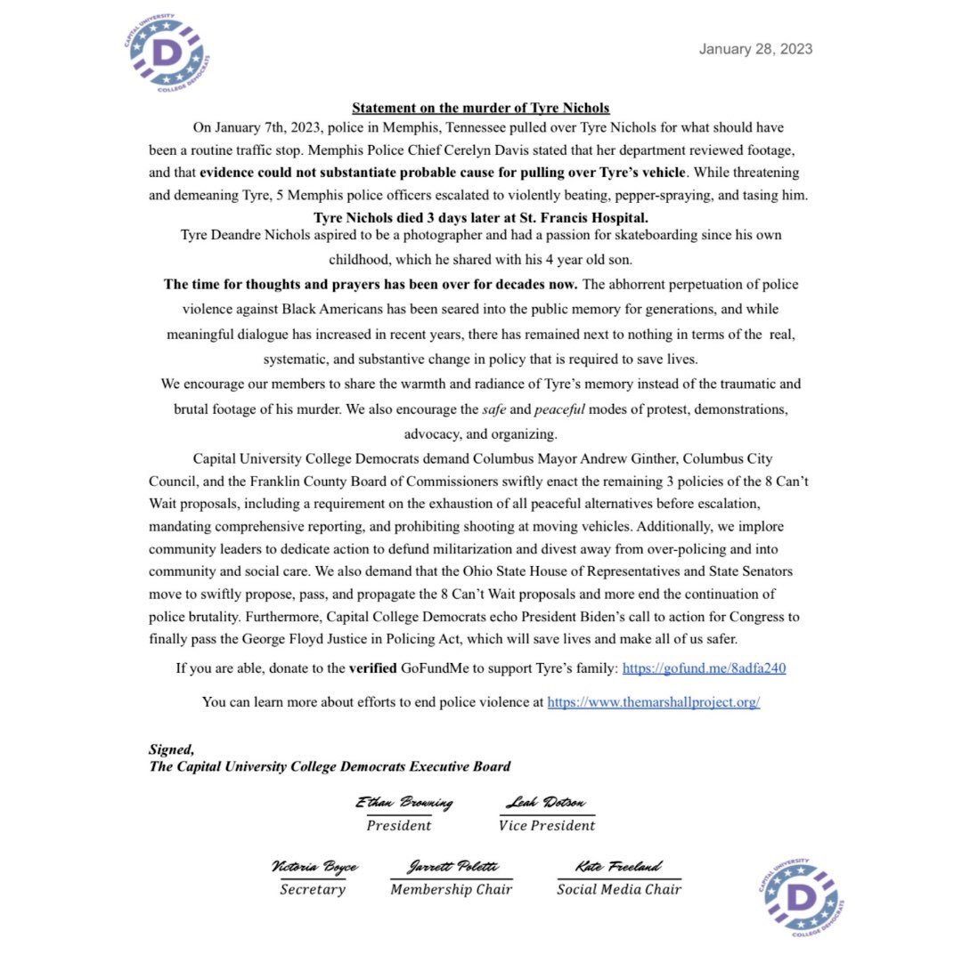 Capital University College Democrats tweet media
