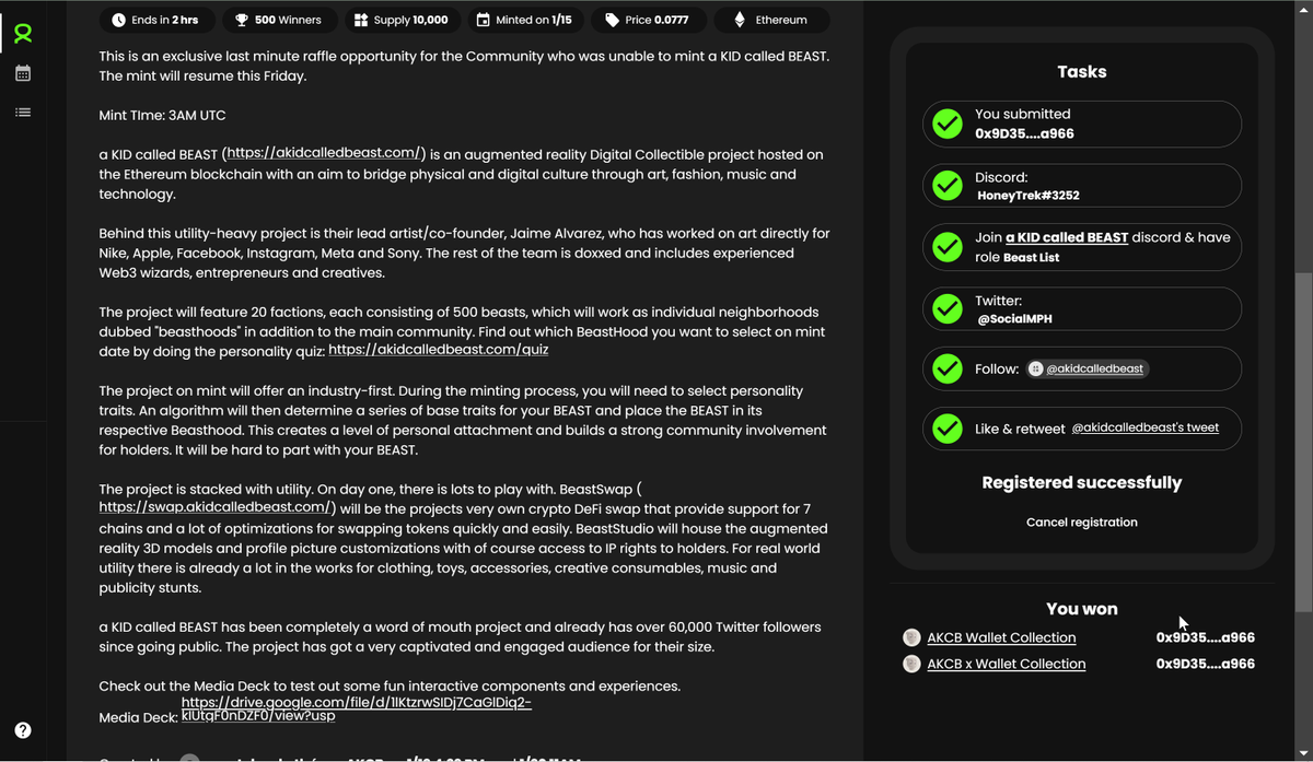 SocialMPH's tweet photo. @akidcalledbeast Hey guys. I connected my wallet to the scammers, however my wallet was not drained (that i know of). Then I went to mint on Thursday and my wallet was no longer on the list (but I have Beastlist for 4+ months now, and used wallet checker). Can you help me get my Beast airdropped? https://t.co/mBIRroHO1T