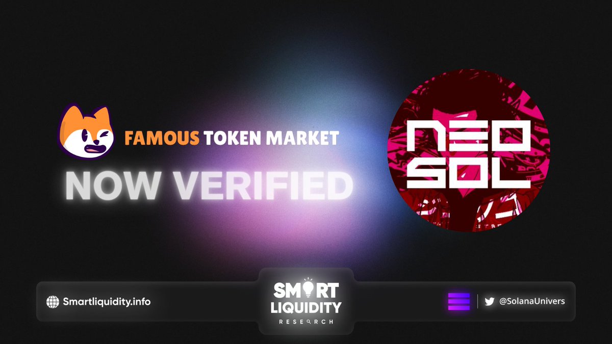SolanaUnivers's tweet photo. 💥@NeoSolNFT has been verified on @FamousTokenMkt
💥#NeoSol is the premier dealer underground, ruling the streets of #Solana.
🔽INFO
https://t.co/K9u2egmiBm https://t.co/hV4ZHr9hZm
