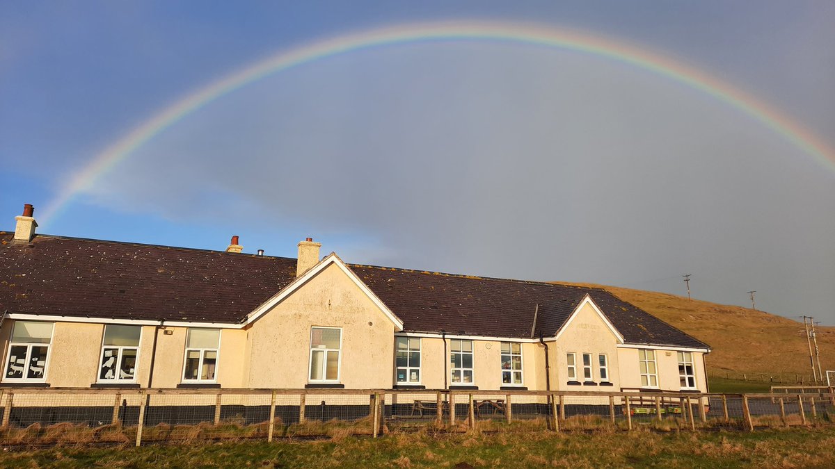 Rainbow over Eoligarry school 
#barra,#islandlife,,#westernisles,#IsleofBarra