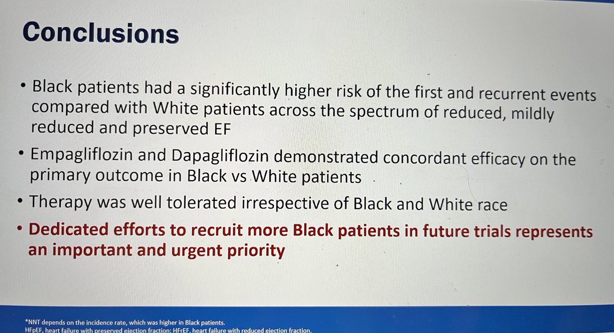hvanspall's tweet photo. Summary slides on effects of #SGLT2is in #HeartFailure
@PSJhund (frailty)
#SVerma (race)
@orlyvardeny (imp vs mildly reduced EF) & @mvaduganathan (cumulative GDMT effects)
Comprehensive sessions on #HF care across disease stage, EF, demographic groups. https://t.co/zruRfm77TS