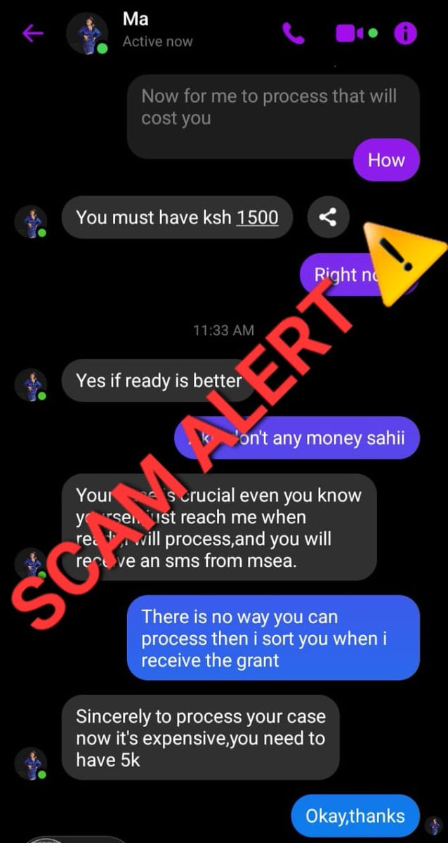 #ScamAlert Our attention has been drawn to the messages circulating on social media of people soliciting money to process KYEOP grants. These messages are FAKE and MSEA does NOT CHARGE ANY FEE TO PROCESS GRANTS.@KYEOP_Kenya