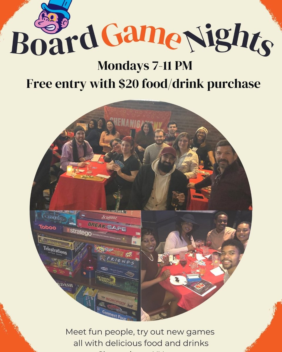 ShenanigansNY_'s tweet photo. Hey, ShenaniFam! 🤗 #ShenanigansNY will have our first @TheChelseaBell event on Monday, February 6th! Come join us for some fun games, skilled gurus, and good food. To RSVP, visit our site: https://t.co/cwrXamupPC
#BudsAndBoardGames #ThingsToDoInManhattan #BoardGames https://t.co/J3O9FCD2A5