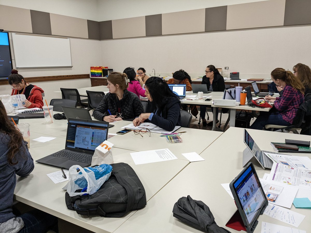 AliefPreK's tweet photo. Kindergarten teachers working together on a Saturday morning to plan for effective and playful literacy learning centers! @AliefLearns @AliefPreK @Alief_Lang_Arts @Aliefsneed @hearnehusky @HolmquistES @ExplorersCol @MahanayStars @Best_Bulldogs @ChambersCharger https://t.co/UmbDD1wg37