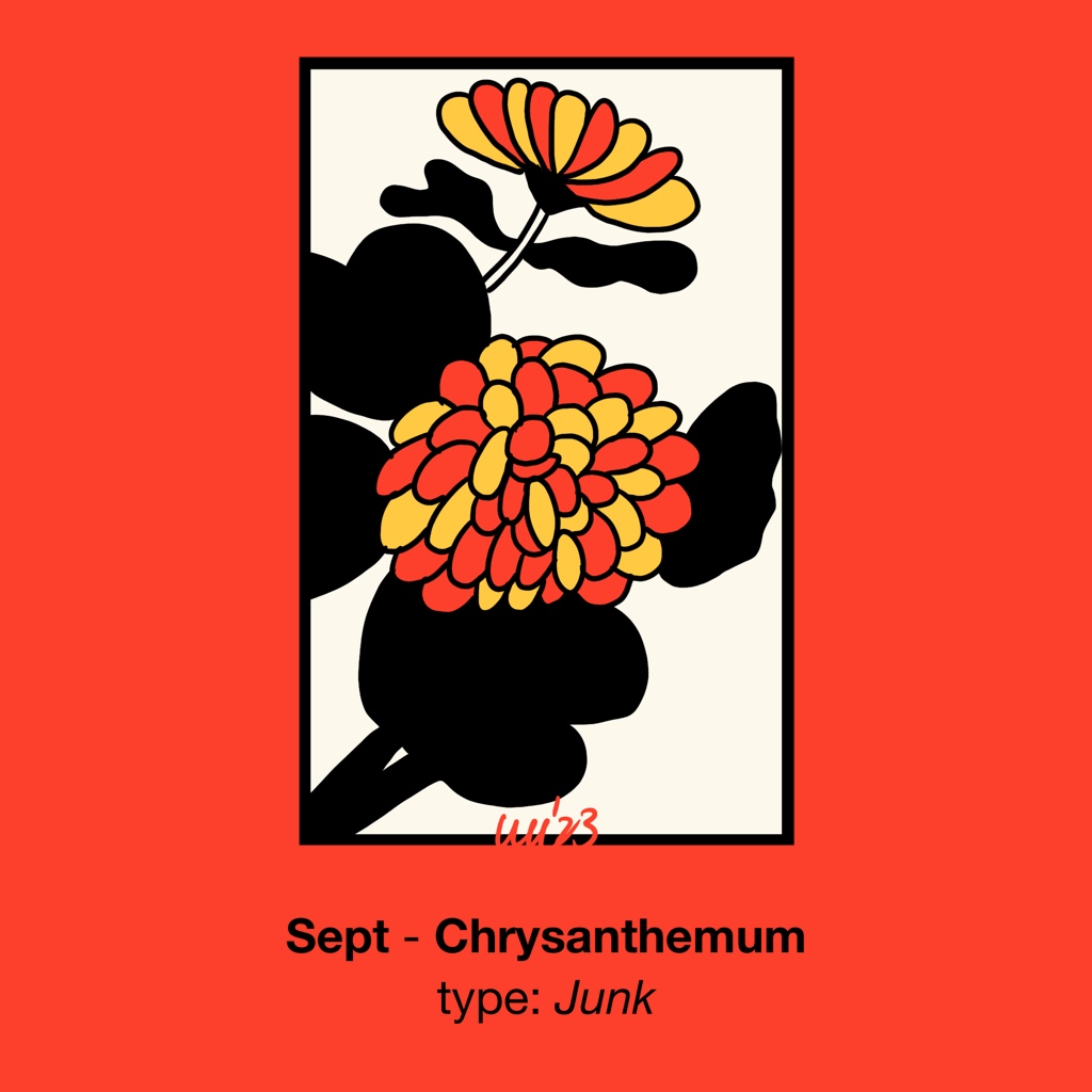 sommattuu's tweet image. #cardgame #GoStop Sept - Chrysanthemum - Junk
#drawing #illustration #cartoon