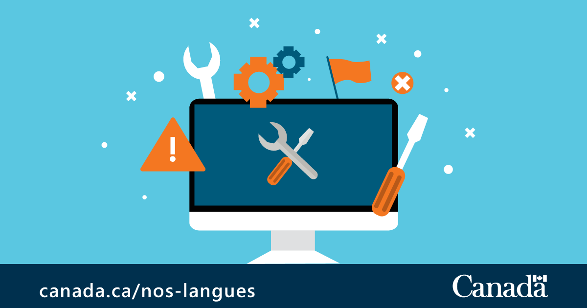 Nos_langues's tweet photo. AVIS IMPORTANT: Demain, dimanche 29 janvier, une mise à jour des serveurs entraînera une interruption de service du #PortailLinguistique et de #TERMIUM Plus pendant environ 2 heures, entre 6 h et 10 h (HNE). Nous nous excusons pour tout inconvénient que cela pourrait causer. https://t.co/qhD6rXaqhj