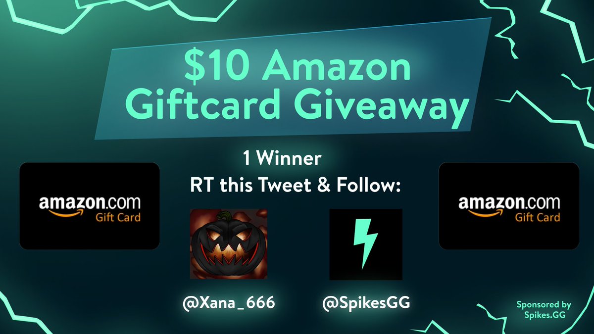 XanaPumpkin's tweet photo. Heyo Pumpkins I've got a treat for you guys! We are teaming up with Spikes for a $10 Amazon gift card giveaway. For a chance to win be sure to retweet this post and give me (@xana_666) and @SpikesGG follow! 

Giveaway ends in 24 hours! Goodluck everyone! 🤩 https://t.co/9yfP6hMvnn