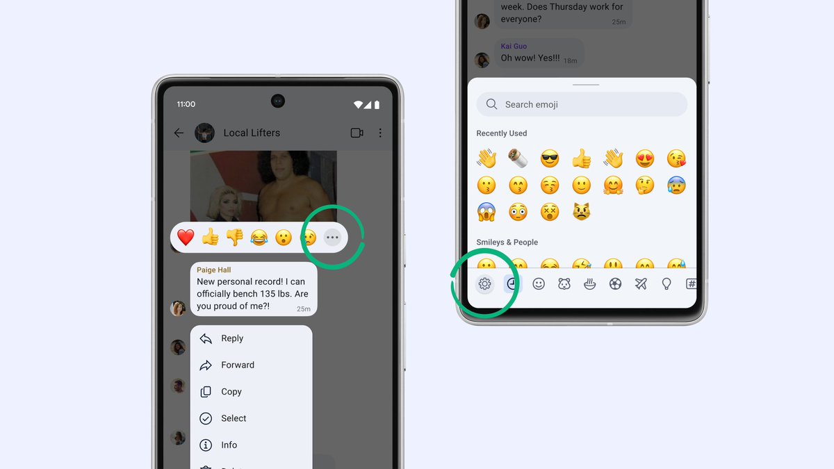 ChatOne14's tweet photo. Si vous aimez 🦾😎☄️🆒🍒 plus que ❤️👍👎😂😮😢, vous pouvez reconfigurer vos réactions emoji par défaut.
 Appuyez et maintenez n'importe quel message pour afficher les réactions emoji> voir tous les emoji> cliquez sur l'icône d'engrenage pour personnaliser vos réactions emoji. https://t.co/uIw2eIn3wN
