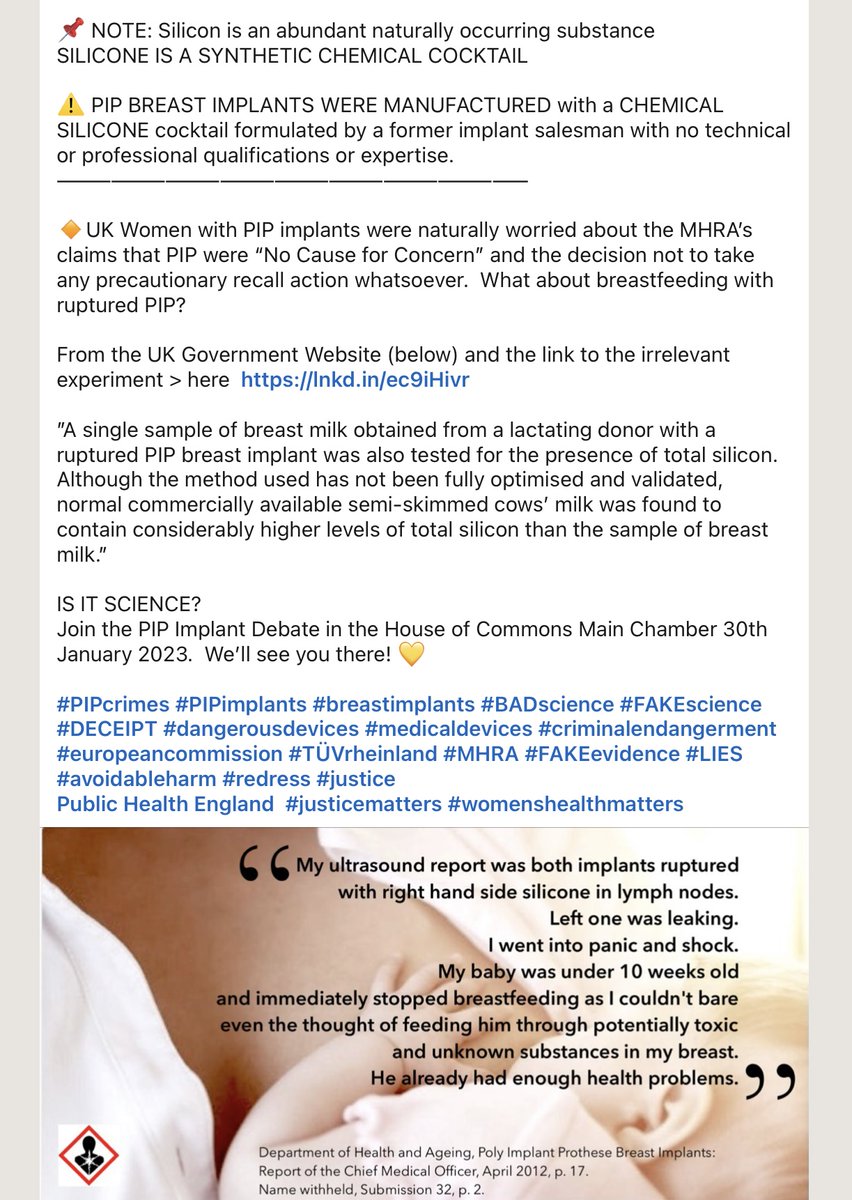 PIPActionA's tweet photo. SILICONE IS A SYNTHETIC CHEMICAL COCKTAIL & we dont feed infants cows milk so
⚠️IS this SCIENCE? Or a dangerous experiment to deceive #PIPvictims? https://t.co/QHYZSfndrU
@PutneyFleur @PSCommissioner @FeryalClark @SarahChampionMP @DanCardenMP https://t.co/Z0r2B6GeiQ