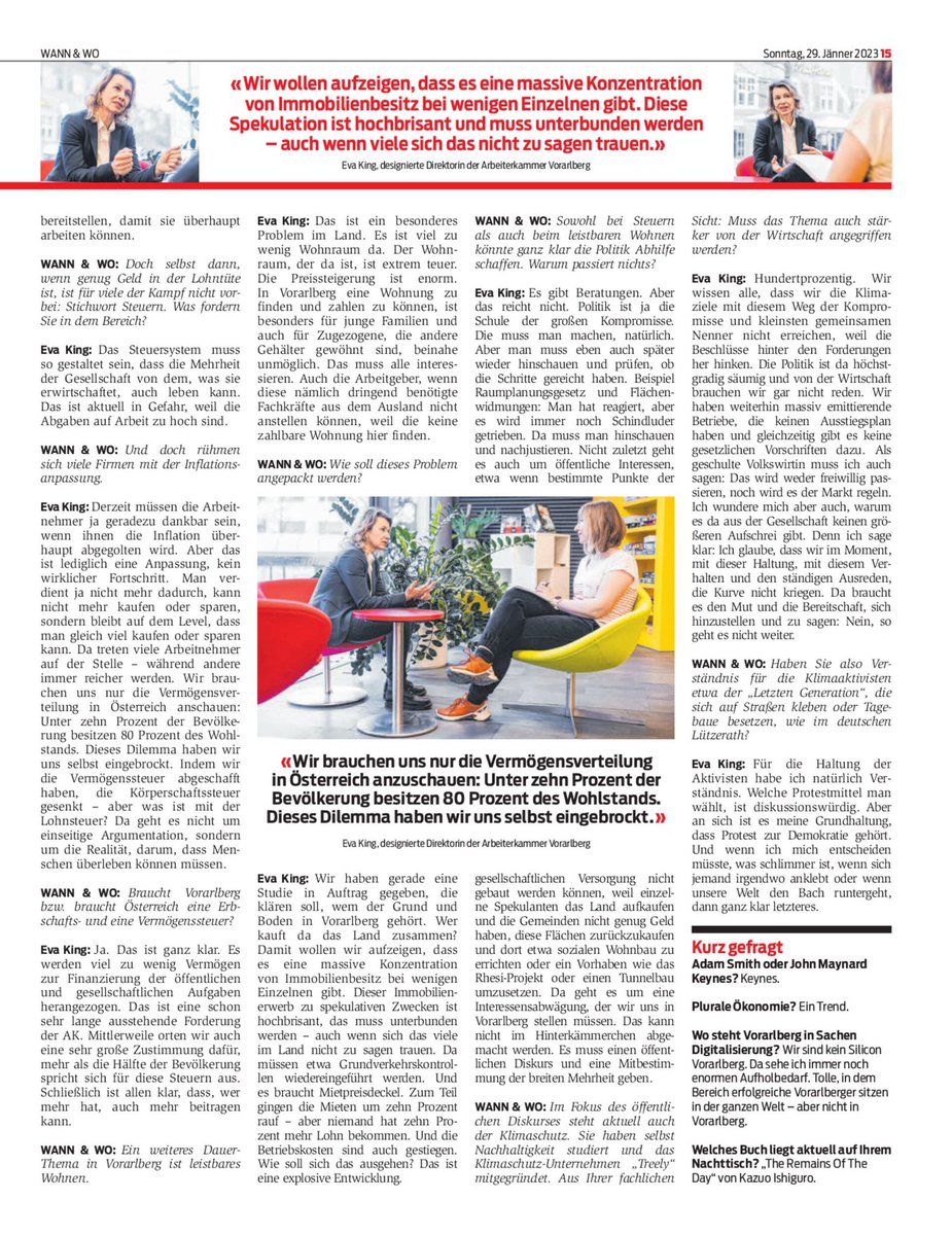 KHKindler's tweet photo. die neue @akvorarlberg direktorin (ab 1. juli) eva #king im wann &amp; wo talk mit @a_foertsch 

⏩ https://t.co/EUCf8z0zbD ⏪

@HeinzleBernhard @RainerKeckeis @jessylutz @ThomasMattVN @DietmarBrunner @Arbeiterkammer @oenb @EU_Commission @wu_vienna @WesternUnion @Vlerick @UniPadova https://t.co/mHGIe40b9b