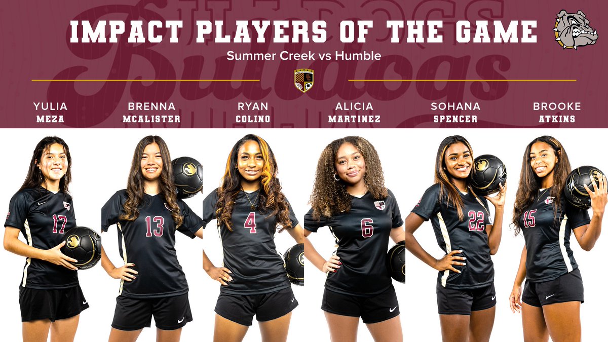 SCWS Varsity Impact Players of the Game in our 6-0 victory over Humble. Thanks ladies for all your hard work! <a href="/HumbleISD_SCHS/">Summer Creek High</a> <a href="/HumbleISD_Ath/">Humble ISD Athletics</a> <a href="/tascosoccer/">TASCO</a> #SCWS #StrongerTogether