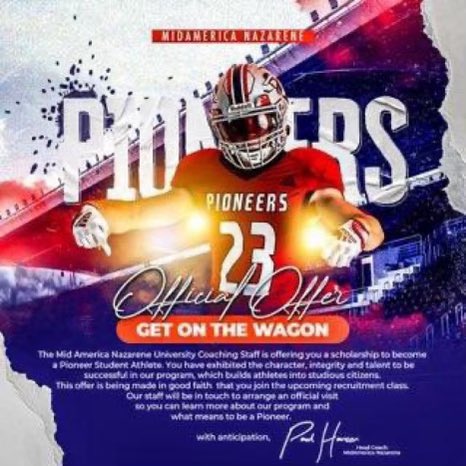 Thank you <a href="/MNUFootball_/">MNUFootball</a>  Had a great visit to today. Blessed to receive my second offer!  <a href="/CoachHansen_/">Paul Hansen</a> <a href="/Coach_Brummer/">Coach Brummer</a> <a href="/CoachGilkey/">Scotty Gilkey Sr.</a> <a href="/DeweydogzJM/">Jason Muninger</a> <a href="/DeweyFootball/">Dewey Bulldogger Football</a> #A1AFamily
