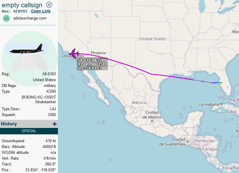SirListenalot's tweet photo. Another participant is #KC135 #AE0592 as #PICO42 from McDill to Honolulu https://t.co/LQxYCRynDQ