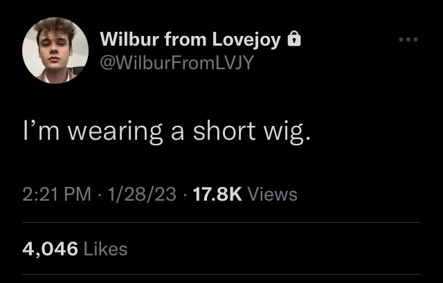 Wilbur tweeted on his private!